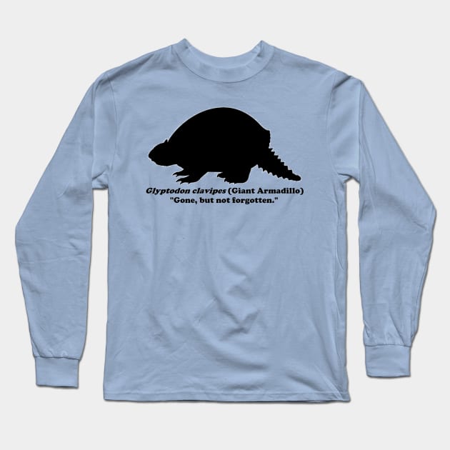 *Back* Glyptodon clavipes (Giant Armadillo) Black Print Long Sleeve T-Shirt by dabblersoutpost